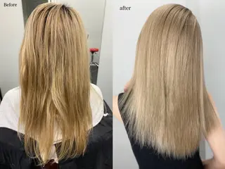 セミロング カラー ミルクティー量産💙 💙ブリーチ特化💙のヘアスタイル