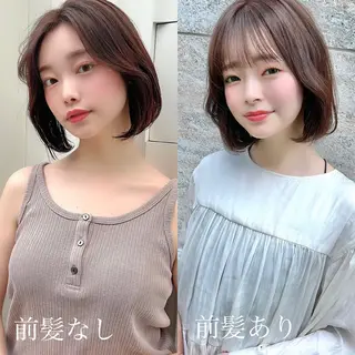 ミディアム カラー ボブ/レイヤー /植原健太のヘアスタイル
