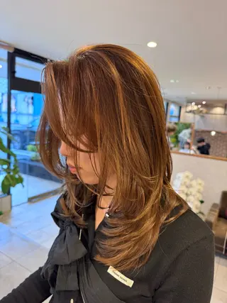 セミロング 福井 珠乃のヘアスタイル