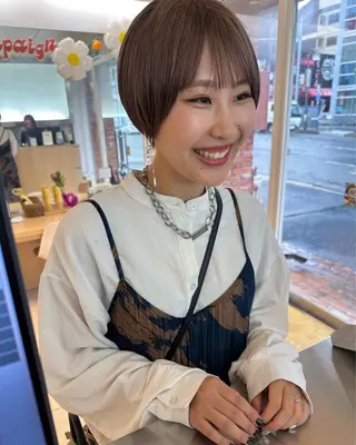 ショート カラー 山下恋佳/矢場町/ ブリーチ/ショートのヘアスタイル