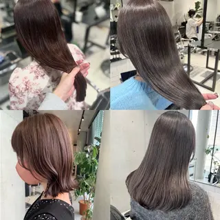 セミロング カラー パーマ ヘアアレンジ 透明感/オリーブ/ グレージュ/YUKAのヘアスタイル