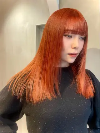 セミロング カラー カノン/透明感カラー /酸性ストレートのヘアスタイル