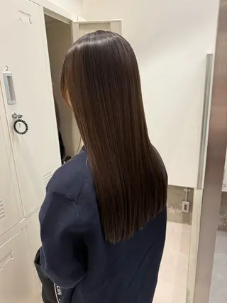 セミロング カラー パーマ 縮毛矯正+モテカラー 🎀✨MIHOのヘアスタイル