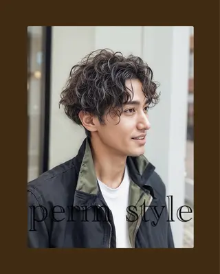 ショート カラー パーマ メンズ 🥀赤み消し 透明感🥀ユイキのヘアスタイル