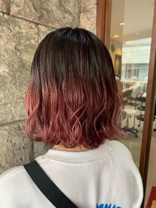 ミディアム カラー 蓮見  友里のヘアスタイル