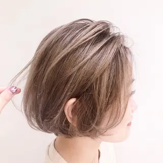 ショート カラー パーマ ヘアアレンジ 【白髪ぼかし 専門GBG】自由が丘のヘアスタイル
