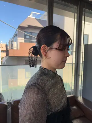 ミディアム カラー パーマ ヘアアレンジ 押切 響 のヘアスタイル