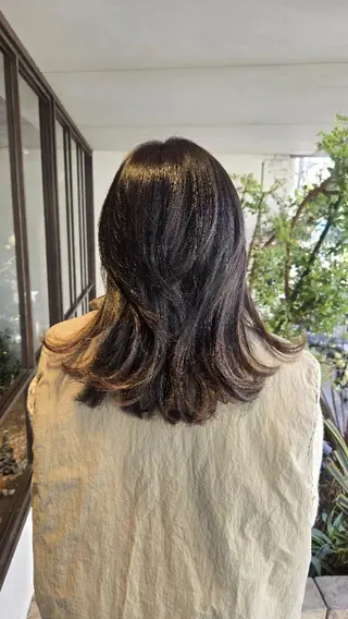 セミロング パーマ 韓国好き🇰🇷 美容師MIKUのヘアスタイル