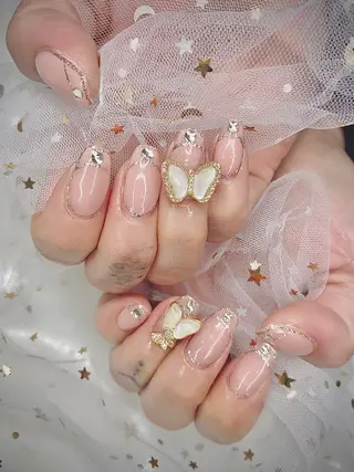 ネイル I-nailロング /ワンホン/キラキラのネイルデザイン