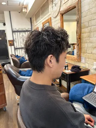 ショート パーマ メンズ 💈直毛×ツイスパの プロ🥷清水真之介のヘアスタイル