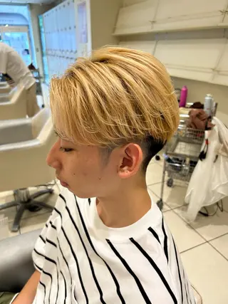 ミディアム カラー パーマ メンズパーマ 副店長ユウタのヘアスタイル