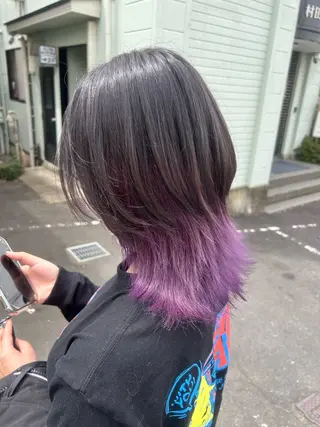 カラー ダブルスキルエクステ /羽エクステ白石宇由のヘアスタイル