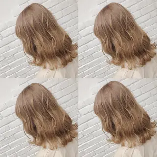 セミロング カラー ヘアアレンジ メンズ キッズ 💟Chloe原宿店 🩶ハイトーンのヘアスタイル