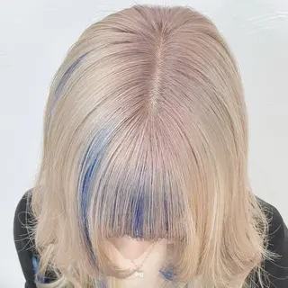 ロング カラー ブリーチなしピンク 赤井龍斗のヘアスタイル