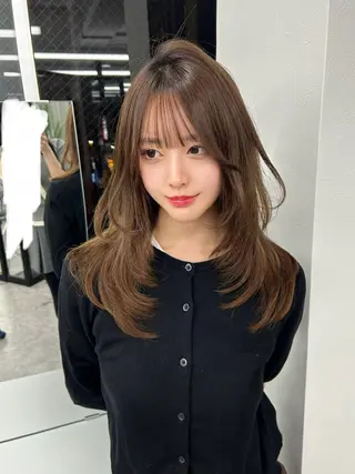 ミディアム nanaka 🤍韓国ワンホンヘアのヘアスタイル