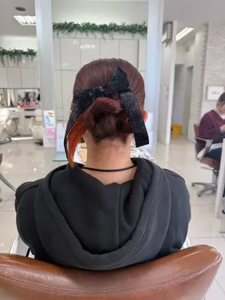 ヘアアレンジ 暖色カラー‪🩷 アレンジ/ｱｽﾅのヘアスタイル