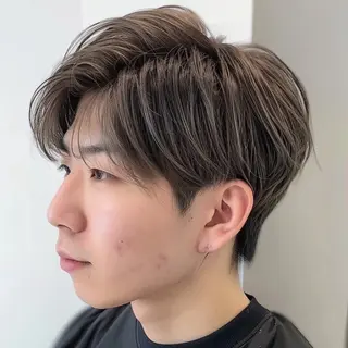 ショート カラー パーマ ヘアアレンジ メンズ EnBlesS西宮 マンツーマン神道有基のヘアスタイル