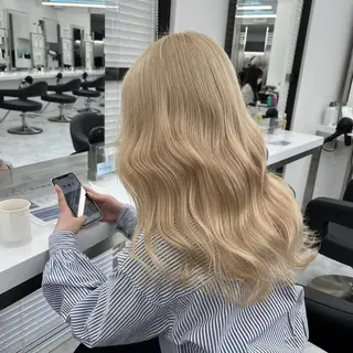 カラー 透明感🌟うる艶韓国 ハイトーン/渋谷のヘアスタイル