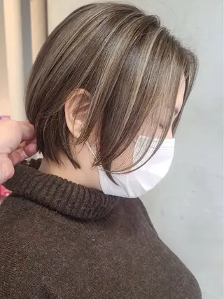 ミディアム カラー パーマ ヘアアレンジ ショートヘア原宿 fifth コシのヘアスタイル