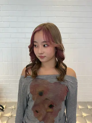 セミロング カラー ヘアアレンジ 海外/ハイトーン🪽 ☯️ami☯️のヘアスタイル