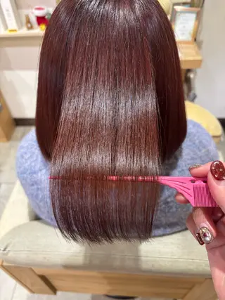 ミディアム 🍒🌷ピンクカラー 🌷🍒井出まりあのヘアスタイル