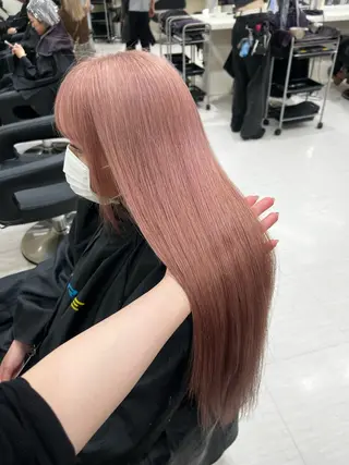 ロング カラー ヘアアレンジ 韓国レイヤー＆ピンク 艶髪🩶maikoのヘアスタイル