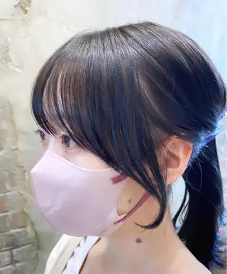 セミロング カラー 顔まわりカット🌟 くびれヘア/寺門遥輝のヘアスタイル