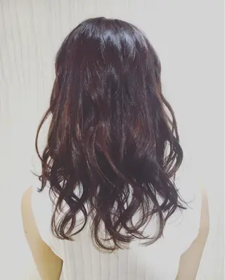 ミディアム セミロング カラー パーマ ヘアアレンジ ✨艶髪✨透明感✨ 山内大樹のヘアスタイル