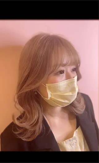 セミロング カラー 顔周り特化/韓国ヘア /レイヤー/吉野幸大のヘアスタイル