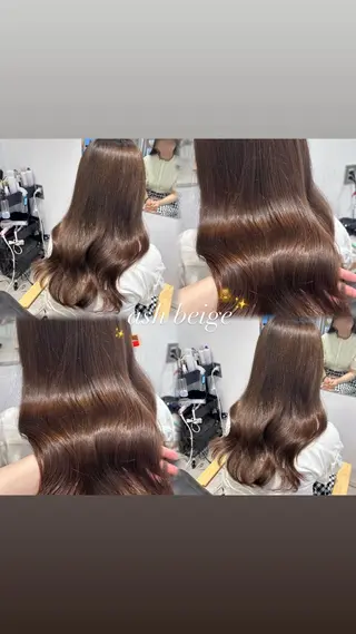 ミディアム カラー パーマ 艶カラー/韓国風ヘア 🩵shioneのヘアスタイル