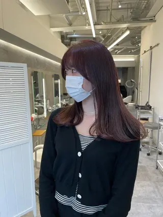 セミロング カラー 怪我のため6月末 復帰予定田中瑞希🍃のヘアスタイル