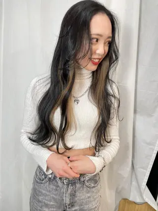 ロング カラー ヘアアレンジ 髙塚碧🇰🇷 韓国ヘア🎗️のヘアスタイル