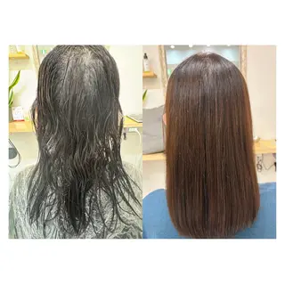 セミロング レイヤーカット・ 縮毛矯正 星野のヘアスタイル