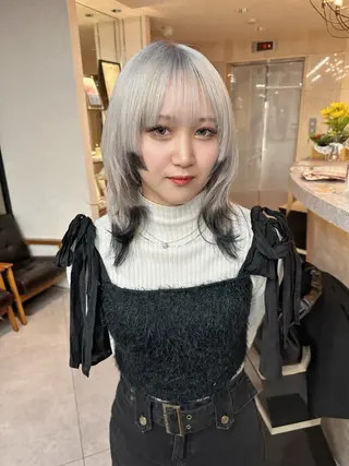 ミディアム カラー りん 🎀韓国スタイルのヘアスタイル