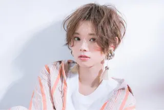 ショート カラー パーマ ヘアアレンジ 【白髪ぼかし 専門GBG】自由が丘のヘアスタイル