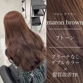 カラー 🤍ブリーチなし ブラウンhimi🤍のヘアスタイル