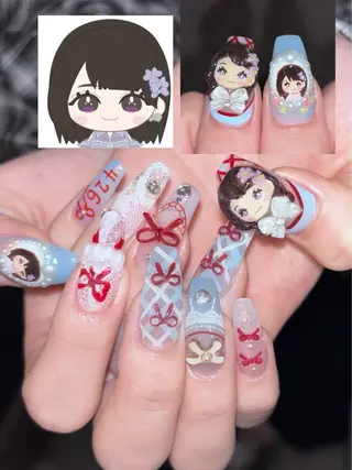 ネイル 銀河屋 の猫のネイルデザイン