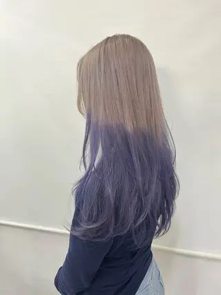 ロング カラー エクステ ハイトーン 💭黒崎ハルカのヘアスタイル