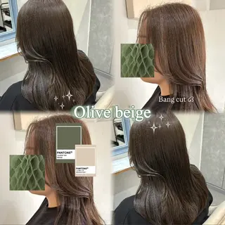 ミディアム カラー 谷口 綾架のヘアスタイル