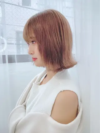 ミディアム カラー パーマ ヘアアレンジ 美髪矯正 Rioのヘアスタイル