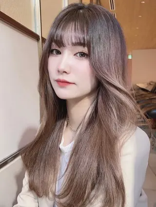 セミロング カラー 顔周り特化/韓国ヘア /レイヤー/吉野幸大のヘアスタイル