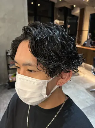 ショート パーマ メンズ 波巻きスパイラルパー マ/シャドウパーマ駿のヘアスタイル