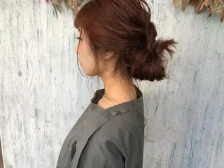 ミディアム カラー ヘアアレンジ 北堀江【HUE】 アオキ　コータのヘアスタイル