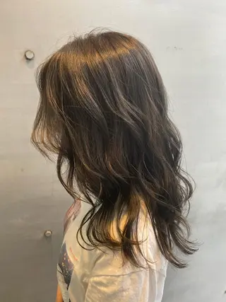 セミロング カラー brace今里店店長 加井直樹のヘアスタイル