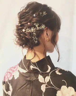 セミロング ヘアアレンジ 女性に人気♪ はやしほのかのヘアスタイル