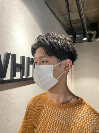 ショート カラー パーマ ヘアアレンジ メンズ _WHITE / KENTOのヘアスタイル