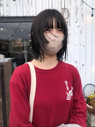 ミディアム デザインカット🎨 ボブ🫟おざきのヘアスタイル