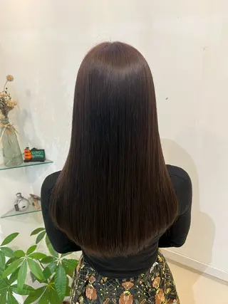 ロング カラー ブリーチしない暖色 カラー🥀杉 優菜のヘアスタイル