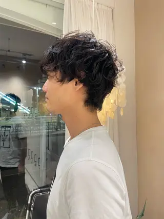 パーマ メンズ 勝山 雪菜のヘアスタイル