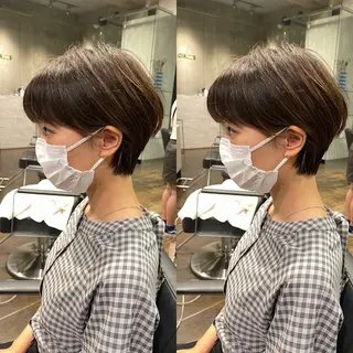 ショート レイヤー特化/小顔顔 周り/セノ/表参道のヘアスタイル